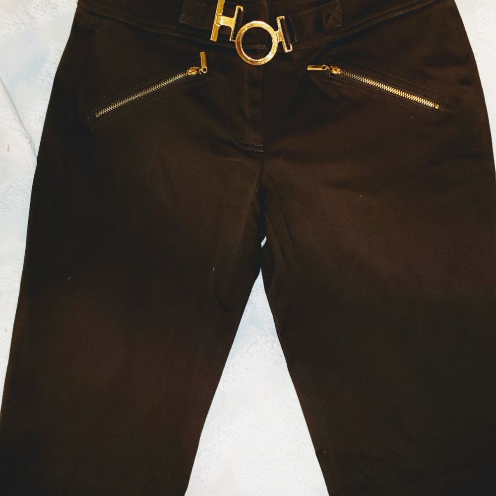 CACHE Women's shorts sz 2 EUC Brown w/gold closure